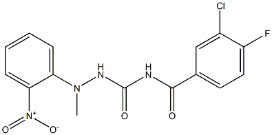 N1-(3-chloro-4-fluorobenzoyl)-2-methyl-2-(2-nitrophenyl)hydrazine-1-carboxamide Struktur