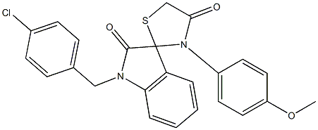 1-(4-Chlorobenzyl)-3'-(4-methoxyphenyl)-spiro-[3H-indole-3,2'-thiazolidine]-2,4'-(1H)-dione Struktur