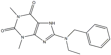 8-[benzyl(ethyl)amino]-1,3-dimethyl-2,3,6,7-tetrahydro-1H-purine-2,6-dione Struktur