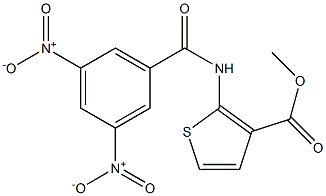 methyl 2-[(3,5-dinitrobenzoyl)amino]thiophene-3-carboxylate Struktur