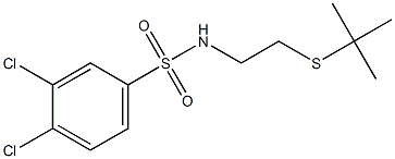 N1-[2-(tert-butylthio)ethyl]-3,4-dichlorobenzene-1-sulfonamide Struktur