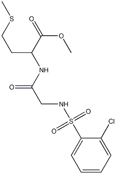 methyl 2-[(2-{[(2-chlorophenyl)sulfonyl]amino}acetyl)amino]-4-(methylsulfanyl)butanoate Struktur