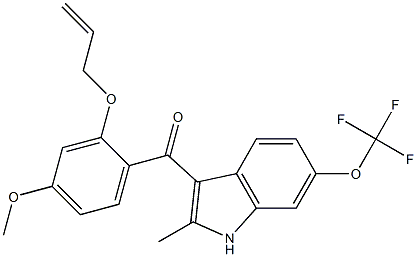 (2-(allyloxy)-4-methoxyphenyl)(2-methyl-6-(trifluoromethoxy)- 1H-indol-3-yl)methanone Struktur