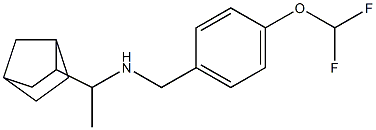 (1-{bicyclo[2.2.1]heptan-2-yl}ethyl)({[4-(difluoromethoxy)phenyl]methyl})amine Struktur