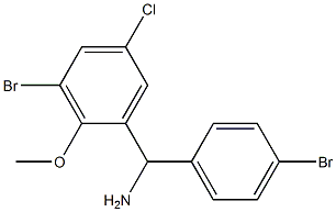 (3-bromo-5-chloro-2-methoxyphenyl)(4-bromophenyl)methanamine Struktur