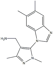 [5-(5,6-dimethyl-1H-1,3-benzodiazol-1-yl)-1,3-dimethyl-1H-pyrazol-4-yl]methanamine Struktur