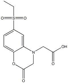 [6-(ethylsulfonyl)-2-oxo-2,3-dihydro-4H-1,4-benzoxazin-4-yl]acetic acid Struktur