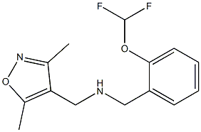 {[2-(difluoromethoxy)phenyl]methyl}[(3,5-dimethyl-1,2-oxazol-4-yl)methyl]amine Struktur