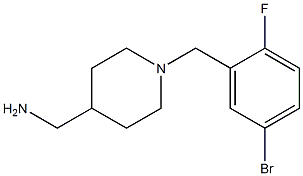 {1-[(5-bromo-2-fluorophenyl)methyl]piperidin-4-yl}methanamine Struktur