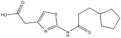 {2-[(3-cyclopentylpropanoyl)amino]-1,3-thiazol-4-yl}acetic acid Struktur