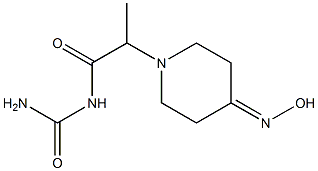 {2-[4-(hydroxyimino)piperidin-1-yl]propanoyl}urea Struktur