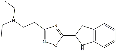 {2-[5-(2,3-dihydro-1H-indol-2-yl)-1,2,4-oxadiazol-3-yl]ethyl}diethylamine Struktur