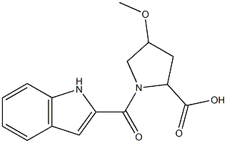 1-(1H-indol-2-ylcarbonyl)-4-methoxypyrrolidine-2-carboxylic acid Struktur