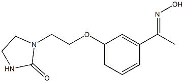 1-(2-{3-[1-(hydroxyimino)ethyl]phenoxy}ethyl)imidazolidin-2-one Struktur