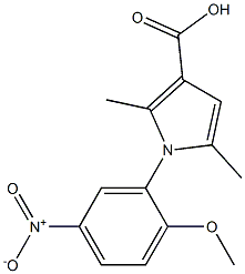 1-(2-methoxy-5-nitrophenyl)-2,5-dimethyl-1H-pyrrole-3-carboxylic acid Struktur