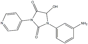 1-(3-aminophenyl)-5-hydroxy-3-(pyridin-4-yl)imidazolidine-2,4-dione Struktur