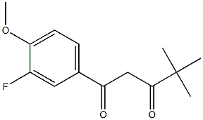 1-(3-fluoro-4-methoxyphenyl)-4,4-dimethylpentane-1,3-dione Struktur