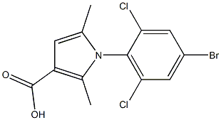 1-(4-bromo-2,6-dichlorophenyl)-2,5-dimethyl-1H-pyrrole-3-carboxylic acid Struktur