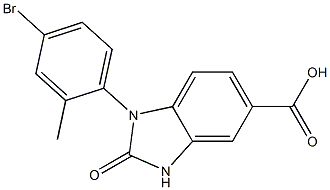 1-(4-bromo-2-methylphenyl)-2-oxo-2,3-dihydro-1H-1,3-benzodiazole-5-carboxylic acid Struktur