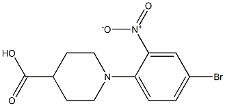 1-(4-bromo-2-nitrophenyl)piperidine-4-carboxylic acid Struktur