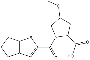 1-(5,6-dihydro-4H-cyclopenta[b]thien-2-ylcarbonyl)-4-methoxypyrrolidine-2-carboxylic acid Struktur