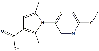 1-(6-methoxypyridin-3-yl)-2,5-dimethyl-1H-pyrrole-3-carboxylic acid Struktur