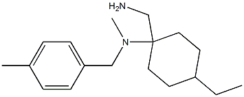 1-(aminomethyl)-4-ethyl-N-methyl-N-[(4-methylphenyl)methyl]cyclohexan-1-amine Struktur