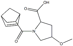 1-(bicyclo[2.2.1]hept-5-en-2-ylcarbonyl)-4-methoxypyrrolidine-2-carboxylic acid Struktur