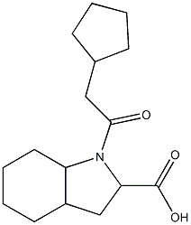 1-(cyclopentylacetyl)octahydro-1H-indole-2-carboxylic acid Struktur