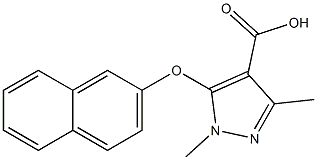 1,3-dimethyl-5-(naphthalen-2-yloxy)-1H-pyrazole-4-carboxylic acid Struktur