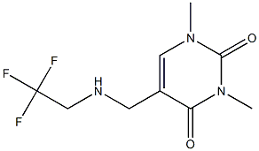 1,3-dimethyl-5-{[(2,2,2-trifluoroethyl)amino]methyl}-1,2,3,4-tetrahydropyrimidine-2,4-dione Struktur