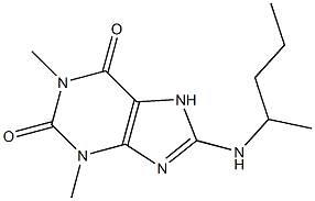 1,3-dimethyl-8-(pentan-2-ylamino)-2,3,6,7-tetrahydro-1H-purine-2,6-dione Struktur