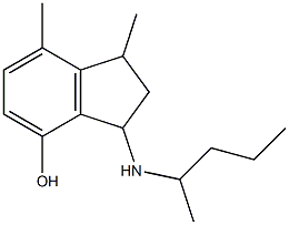 1,7-dimethyl-3-(pentan-2-ylamino)-2,3-dihydro-1H-inden-4-ol Struktur