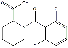 1-[(2-chloro-6-fluorophenyl)carbonyl]piperidine-2-carboxylic acid Struktur