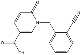 1-[(2-cyanophenyl)methyl]-6-oxo-1,6-dihydropyridine-3-carboxylic acid Struktur