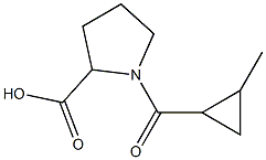 1-[(2-methylcyclopropyl)carbonyl]pyrrolidine-2-carboxylic acid Struktur