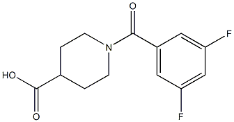 1-[(3,5-difluorophenyl)carbonyl]piperidine-4-carboxylic acid Struktur