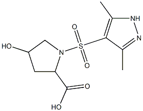 1-[(3,5-dimethyl-1H-pyrazole-4-)sulfonyl]-4-hydroxypyrrolidine-2-carboxylic acid Struktur