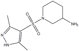 1-[(3,5-dimethyl-1H-pyrazole-4-)sulfonyl]piperidin-3-amine Struktur