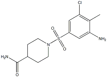 1-[(3-amino-5-chloro-4-methylbenzene)sulfonyl]piperidine-4-carboxamide Struktur