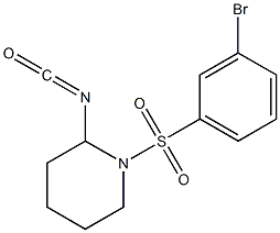 1-[(3-bromobenzene)sulfonyl]-2-isocyanatopiperidine Struktur