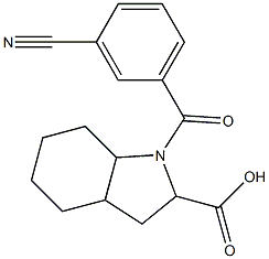 1-[(3-cyanophenyl)carbonyl]-octahydro-1H-indole-2-carboxylic acid Struktur