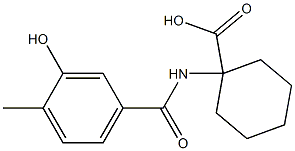 1-[(3-hydroxy-4-methylbenzoyl)amino]cyclohexanecarboxylic acid Struktur