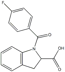 1-[(4-fluorophenyl)carbonyl]-2,3-dihydro-1H-indole-2-carboxylic acid Struktur