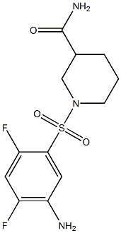 1-[(5-amino-2,4-difluorobenzene)sulfonyl]piperidine-3-carboxamide Struktur