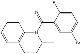 1-[(5-bromo-2-fluorophenyl)carbonyl]-2-methyl-1,2,3,4-tetrahydroquinoline Struktur