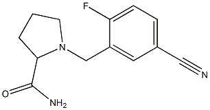 1-[(5-cyano-2-fluorophenyl)methyl]pyrrolidine-2-carboxamide Struktur