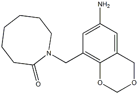 1-[(6-amino-2,4-dihydro-1,3-benzodioxin-8-yl)methyl]azocan-2-one Struktur