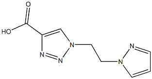 1-[2-(1H-pyrazol-1-yl)ethyl]-1H-1,2,3-triazole-4-carboxylic acid Struktur