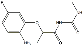 1-[2-(2-amino-5-fluorophenoxy)propanoyl]-3-methylurea Struktur